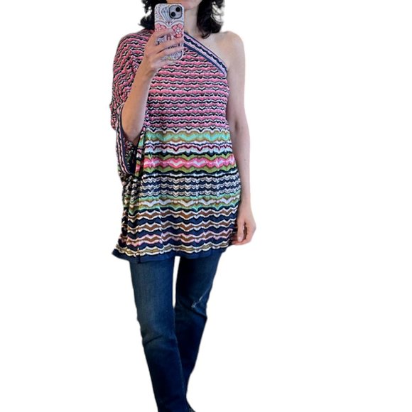 NWOT M Missoni 1 Shoulder  Multi-Colored Tunic top Size 40 (Italian) Size 4 US - Picture 5 of 10